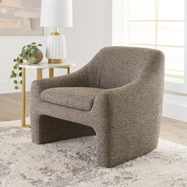 Better Homes & Gardens Emerson Curvy Accent Chair, Truffle Brown Boucle | Walmart (US)