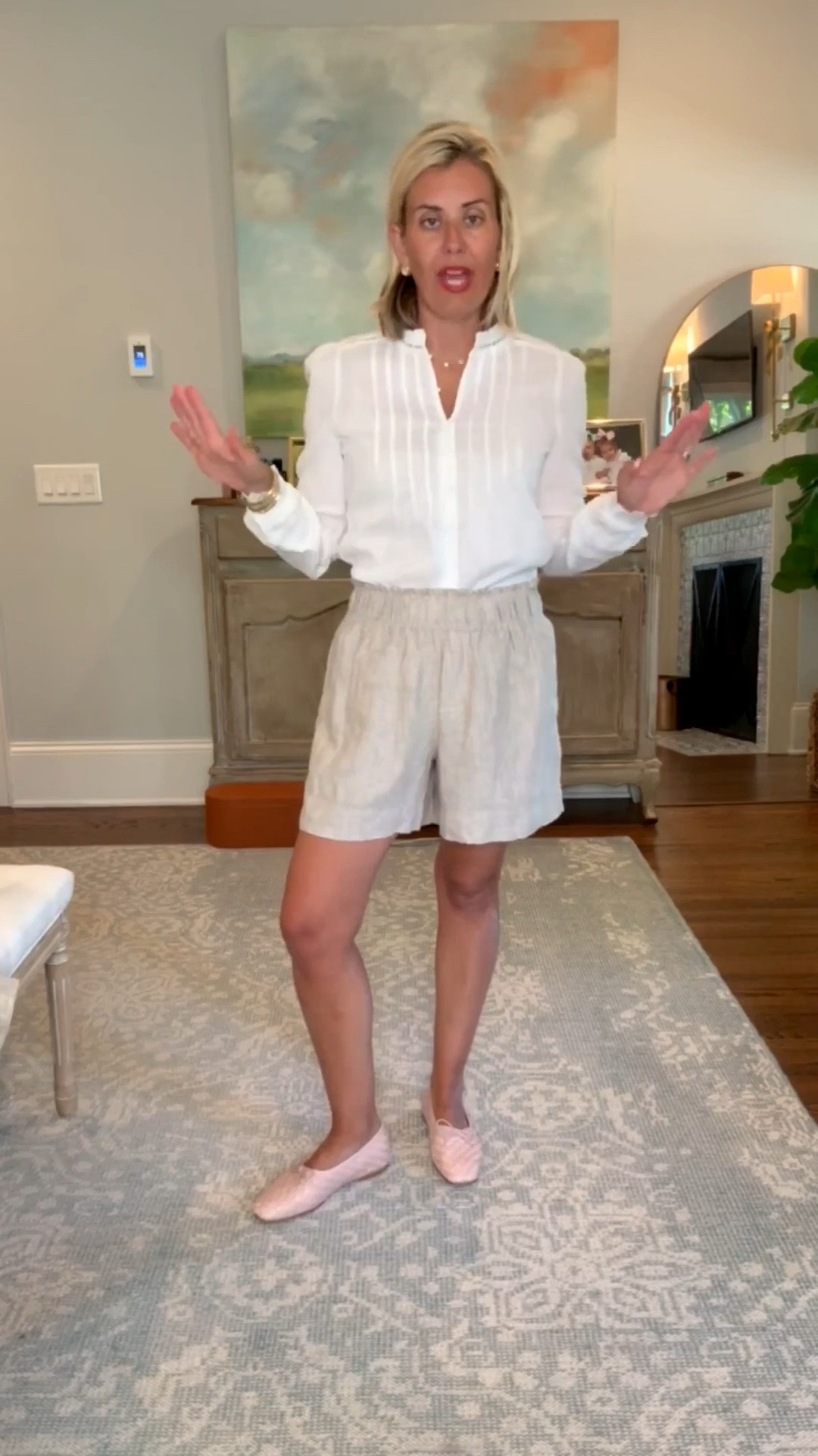 You know the drill… sweating in the parking lot and freezing the second you walk inside. Rounding up the outfits
I will reach for all summer: easy pieces with a layer for when the AC is working overtime.
Tops, sweater, jacket, dresses size XS
Shorts size s
Shoes- size down to 7 (usually 8)
@quince #quincepartner