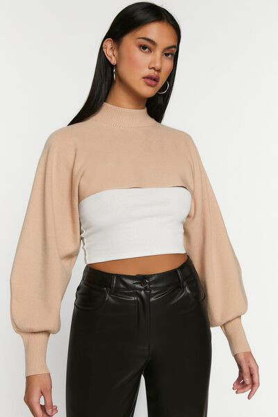 Super Cropped Mock Neck Sweater | Forever 21 (US)