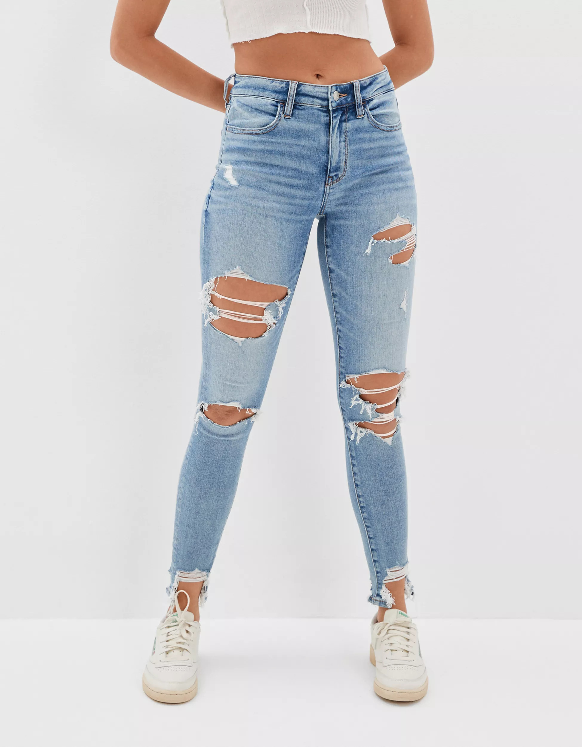 AE Ne(x)t Level Ripped High-Waisted Jegging | American Eagle Outfitters (US & CA)
