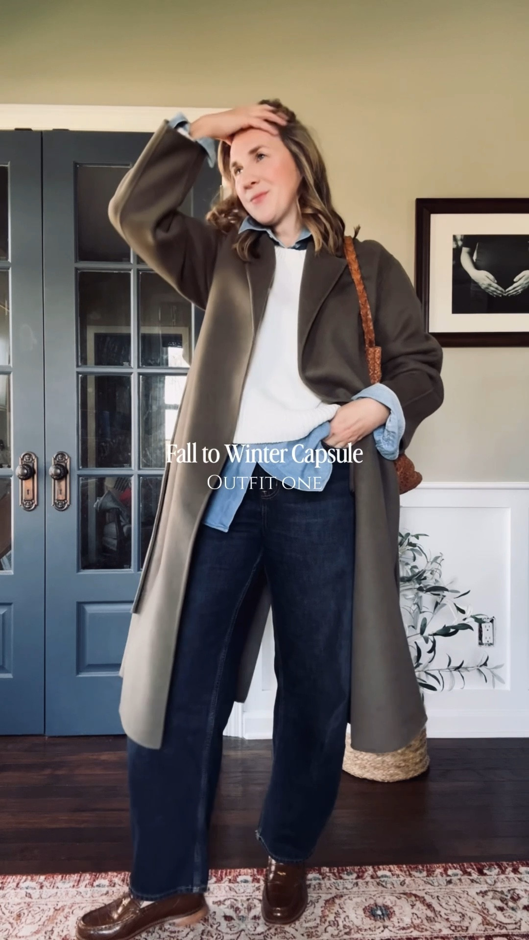 Fall to Winter Capsule Wardrobe - Outfit One 

Sweater - Quince tts
Denim Button Down - linking my favorite old navy one 
Jeans- Gap- up a size 
Coat- Old from Mango but linking this years version and others - i always like to go up a size in coats for layering 
Loafers- Freda Salvador - sizes 8 and up go up half a size - Use code: Jena10 for 10% off 
Bag- Latico Leathers 

#LTKootd #LTKSeasonal #LTKOver40