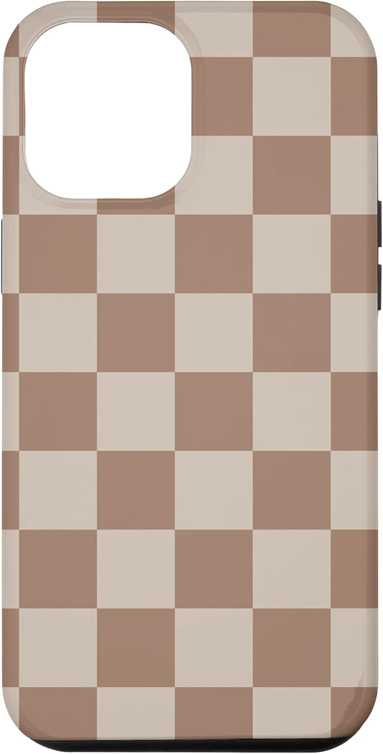 Amazon.com: iPhone 12 Pro Max Brown Classic Checkered Big Checkerboard Case : Cell Phones & Acces... | Amazon (US)