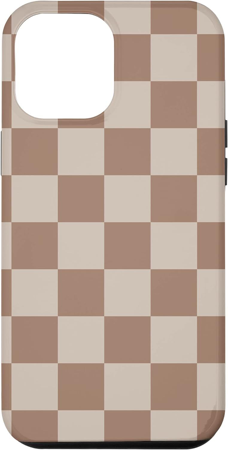 Amazon.com: iPhone 12 Pro Max Brown Classic Checkered Big Checkerboard Case : Cell Phones & Acces... | Amazon (US)