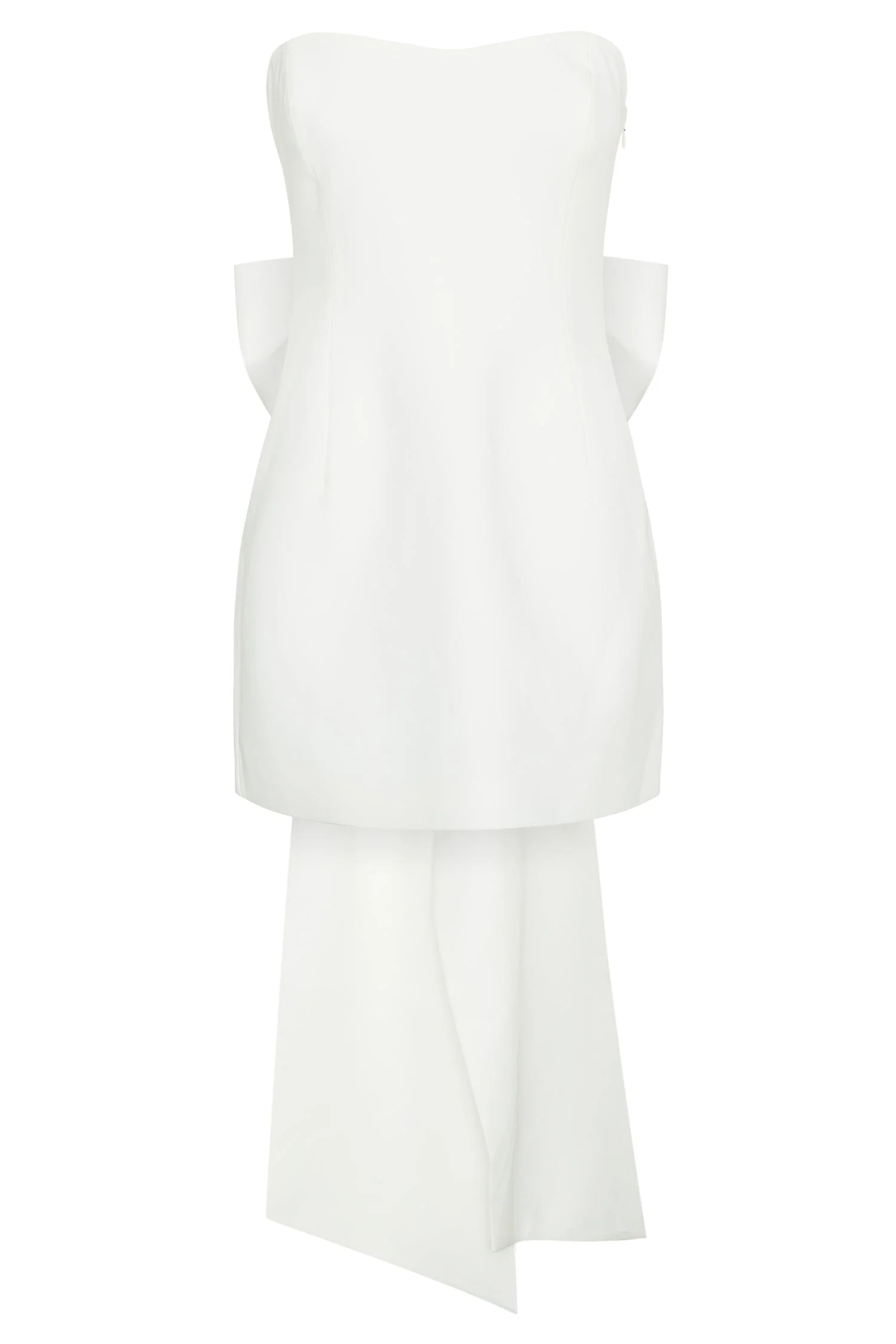Meredith Strapless Bow Mini Dress - White | MESHKI US