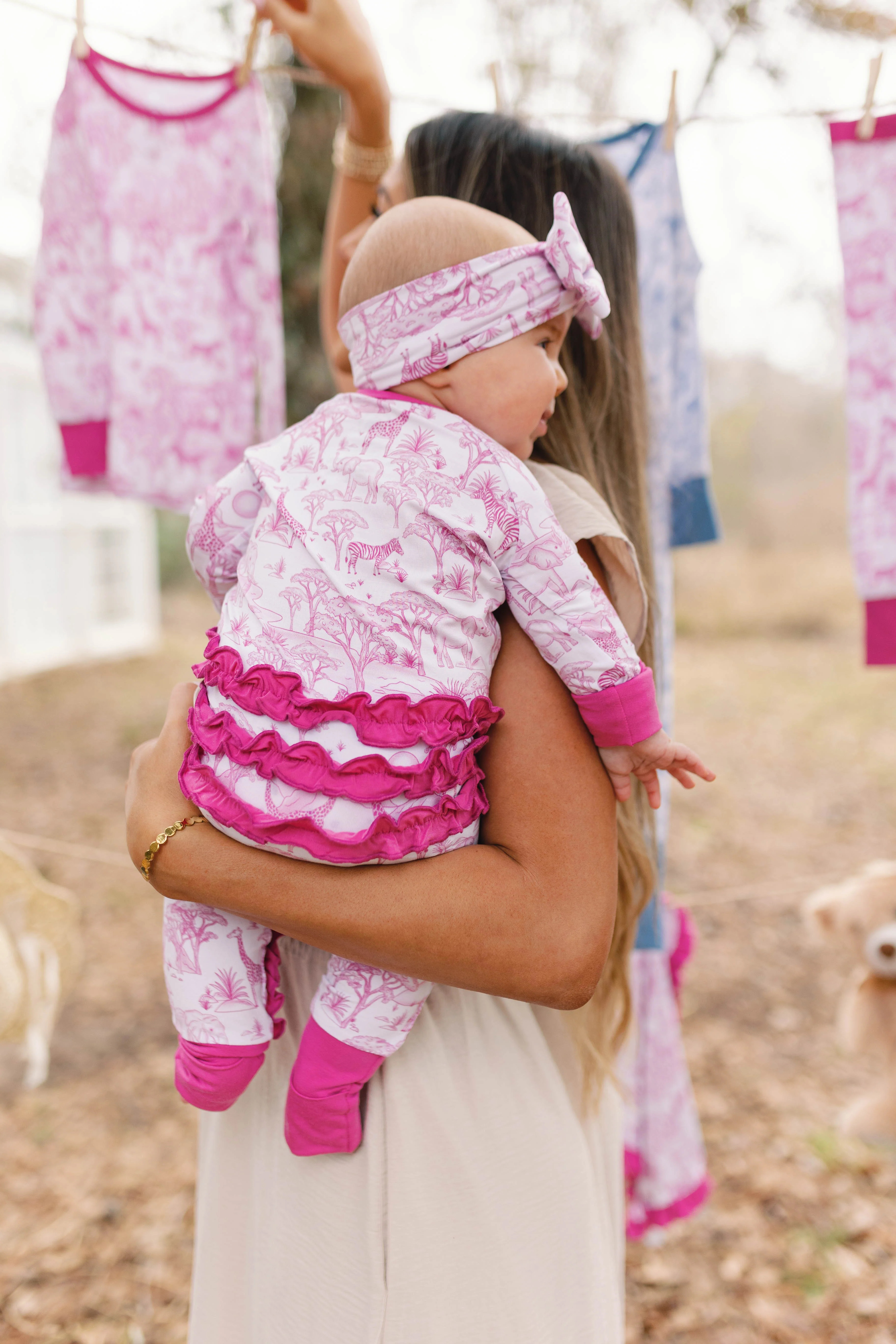 Quinn’s Safari Ruffle Zippy Romper | Remi & Friends Boutique