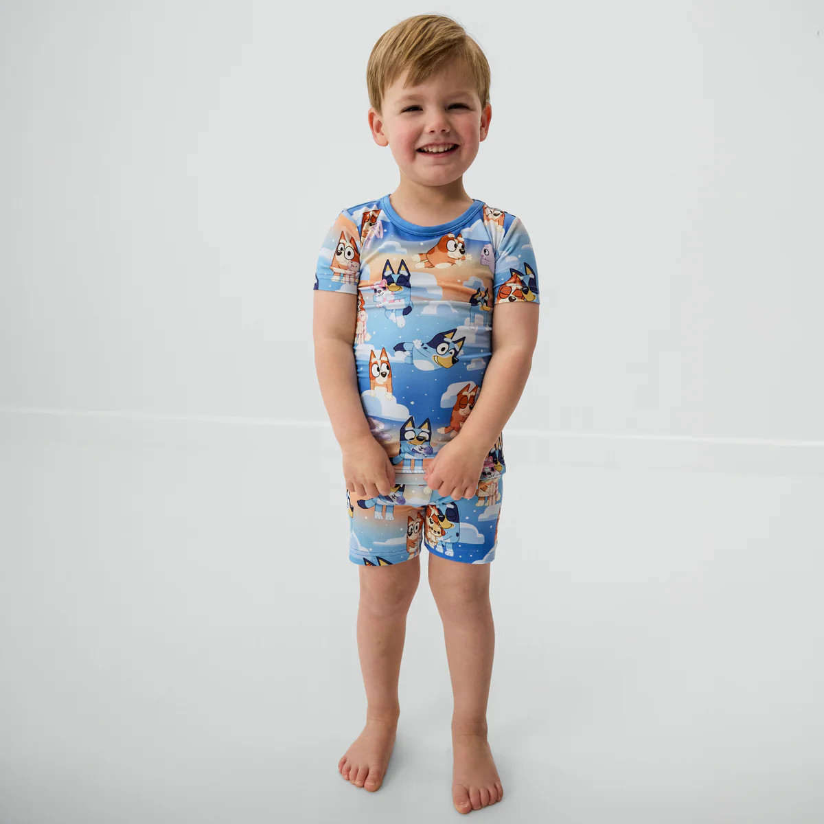 Bluey Blue Sleepytime Two-Piece Short Sleeve & Shorts Pajama Set | Little Sleepies