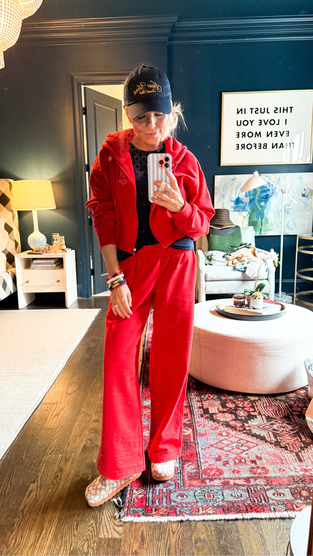 making it through Monday… barely! wearing XS in sweat set and smal in tshirt • 

#LTKgrwm #LTKootd #LTKOver40