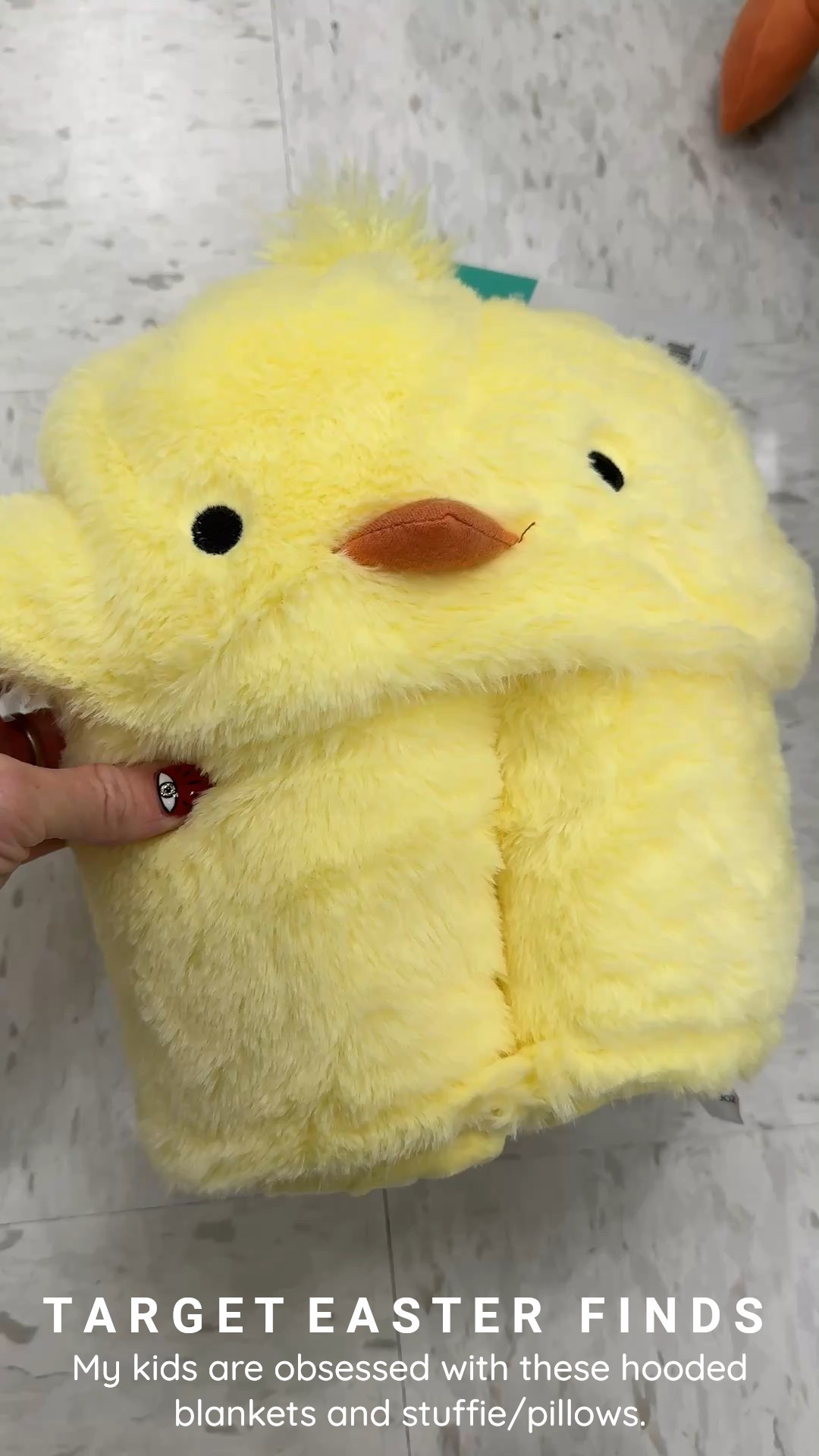 We have this plush hooded blanket in so many different versions, but I’m loving the Easter chick. It also has a matching Easter, stuffy and pillow in one. We have a Spider-Man one that my son loves.

Easter | Easter decor | Easter basket fillers | Easter gifts for kids | kids Easter
#Easter #KidsEaster #EasterGiftsForKids  

#LTKWatchNow #LTKKids #LTKFindsUnder50