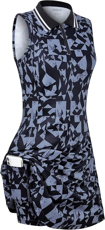 Womens Sleeveless Golf Tennis Dresses with Inner Shorts＆Pockets for Workout Exercise | Amazon (US)