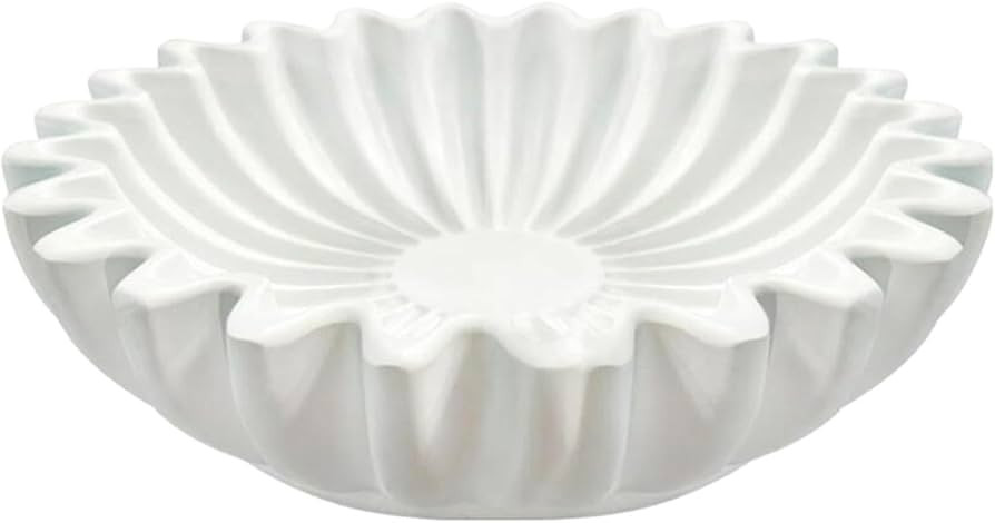 Ruffle Bowl Decorative Bowl Fluted Fruit Bowls Resin Trays Scallop Bowl for Living Room Table Cen... | Amazon (US)