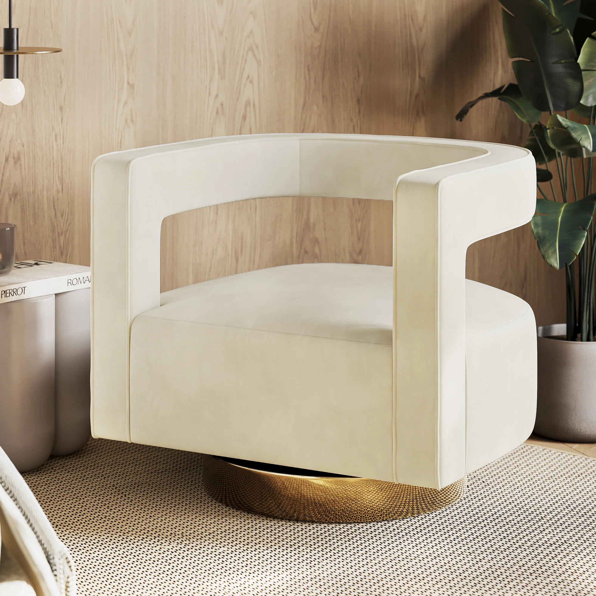Keegan Upholstered Swivel Barrel Chair | Wayfair North America