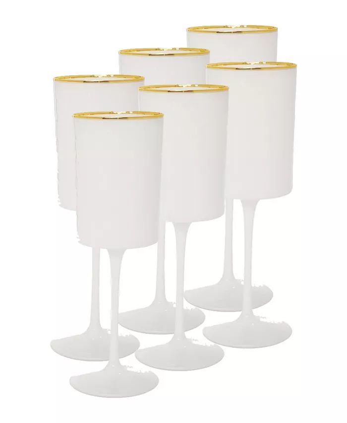 Classic Touch Square Shaped Wine Glasses with Rim 6 Piece Set, Service for 6 - Macy's | Macy's