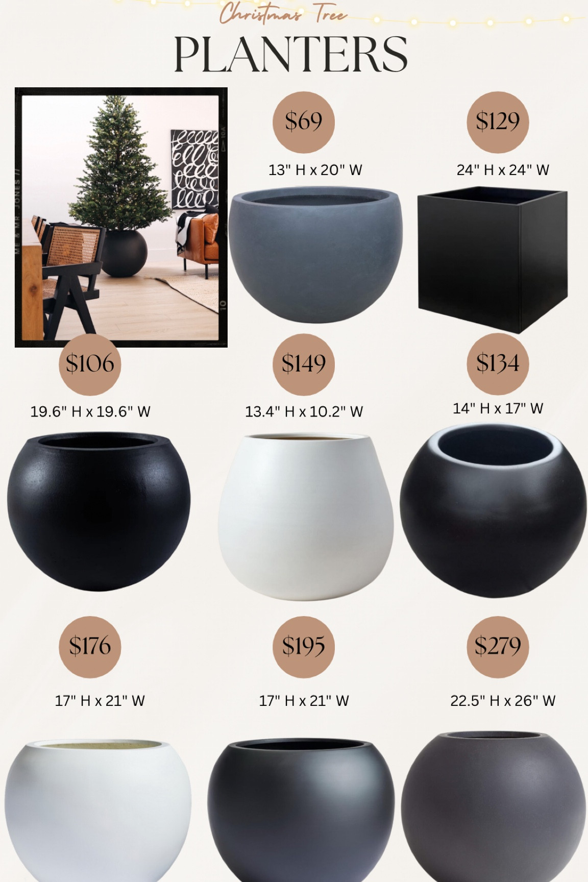 Sphere planters for your Christmas tree! DIY planter tutorial is on my website! #meandmrjones 

#LTKfindsunder100 #LTKhome #LTKfindsunder50