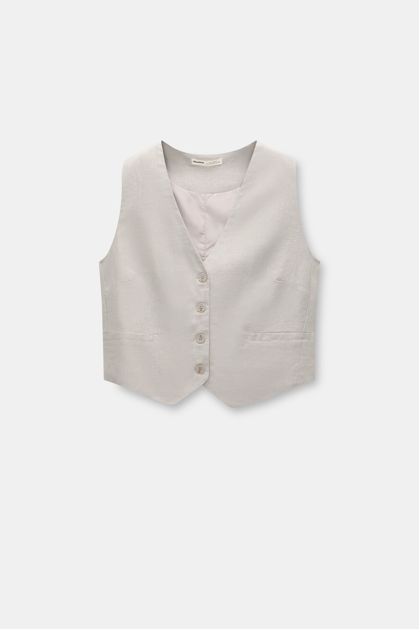 Basic linen-blend waistcoat | PULL and BEAR UK