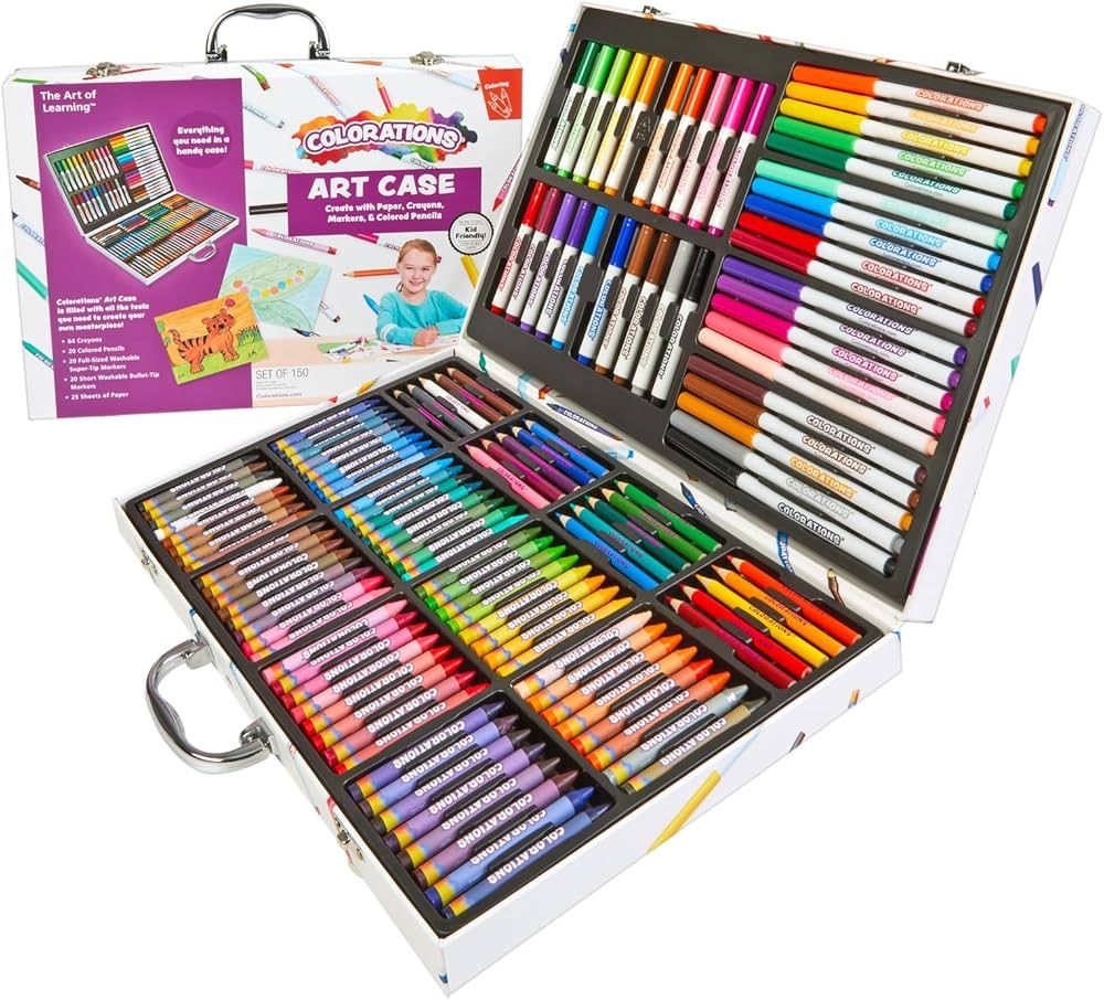 Colorations - Creative Artist Case - 150 pcs - Markers, Crayons, Colored Pencils, Paper, Art Set ... | Amazon (US)