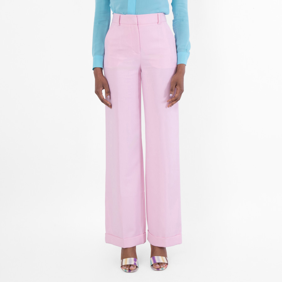 Moschino Ladies Pink Straight-Leg Trousers | Jomashop.com & JomaDeals.com