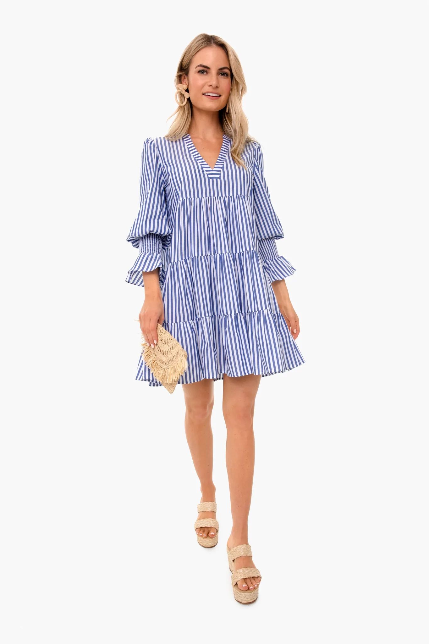 Blue and White Stripe Cotton Poplin Kenzo Dress | Tuckernuck (US)