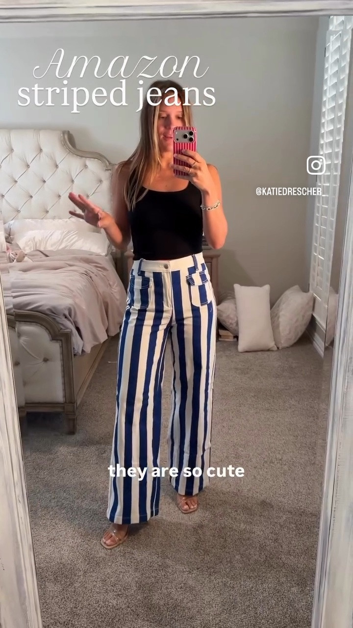 These striped pants are so fun! They run on the roomier side, so if you are between sizes you should order the smaller size!

Also my tank is currently on sale!! I have it in 2 colors

#LTKmomlife #LTKootd #LTKSaleAlert
