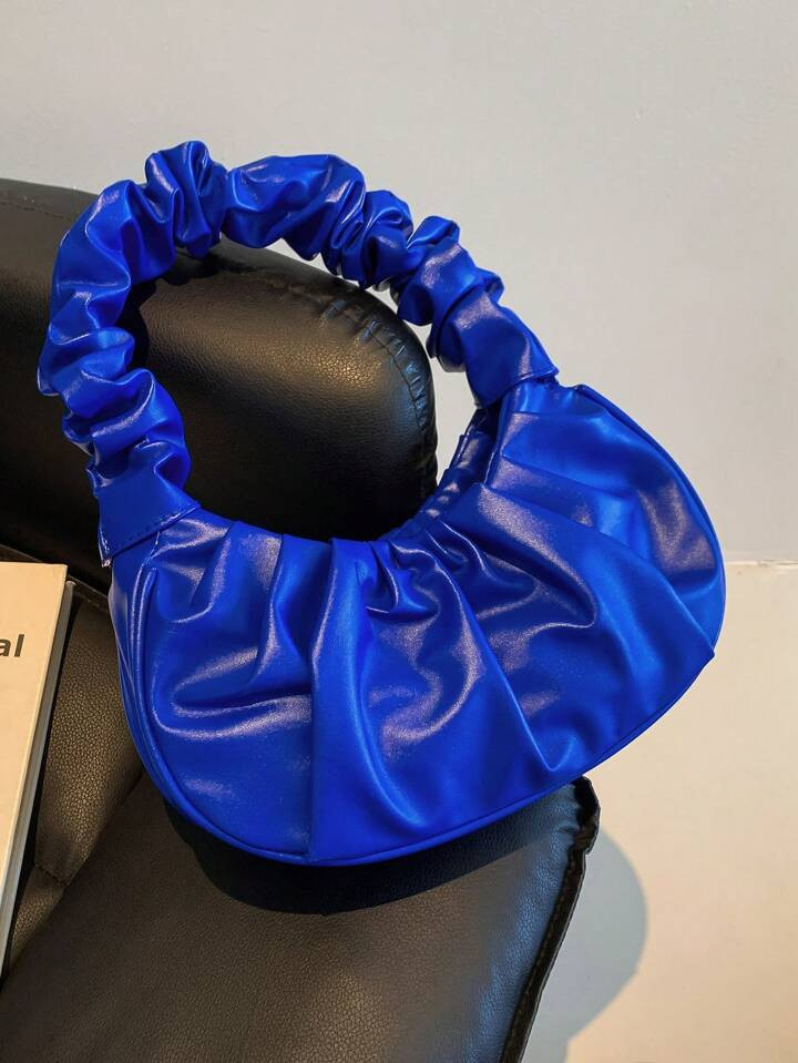 Fashionable New High-Value Cloud Bag Pleated Small Bag Solid Color Single Shoulder Armpit Bag Wom... | SHEIN