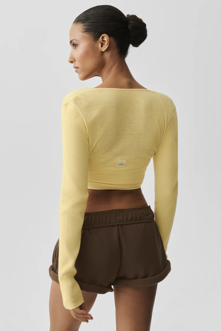 Sweater Knit Crossover Long Sleeve | Alo Yoga