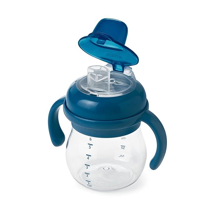 OXO Tot Transitions Soft Spout Sippy Cup with Removable Handles, Navy, 6 Ounce | Amazon (US)