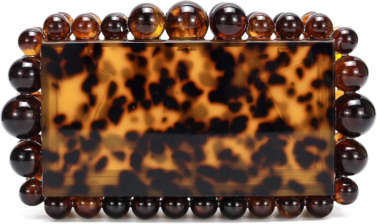 HIYOLALA Acrylic Evening Clutch Bag for Women Marble Handbag Pearl Clutch Purses for Formal Weddi... | Amazon (US)