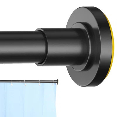 Black Shower Curtain Rod 31 To 80 Inch,1 Inch Diameter Adjustable Spring Tension Stainless Steel Telescoping Rod,Easy Install,No Rust | Wayfair North America