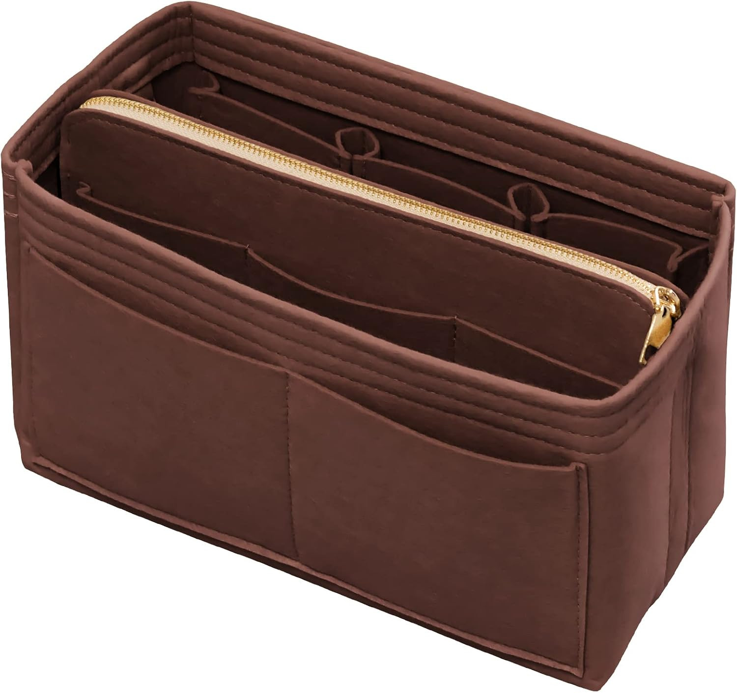 DailyPlus Purse Organizer Insert with Zipper Felt Bag Organizer Insert for Carry Bag Fits LV Speedy Neverfull, Brown (Brown), X-Large | Amazon (UK)