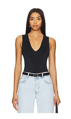Good American Scuba Deep V Body in Black001 from Revolve.com | Revolve Clothing (Global)