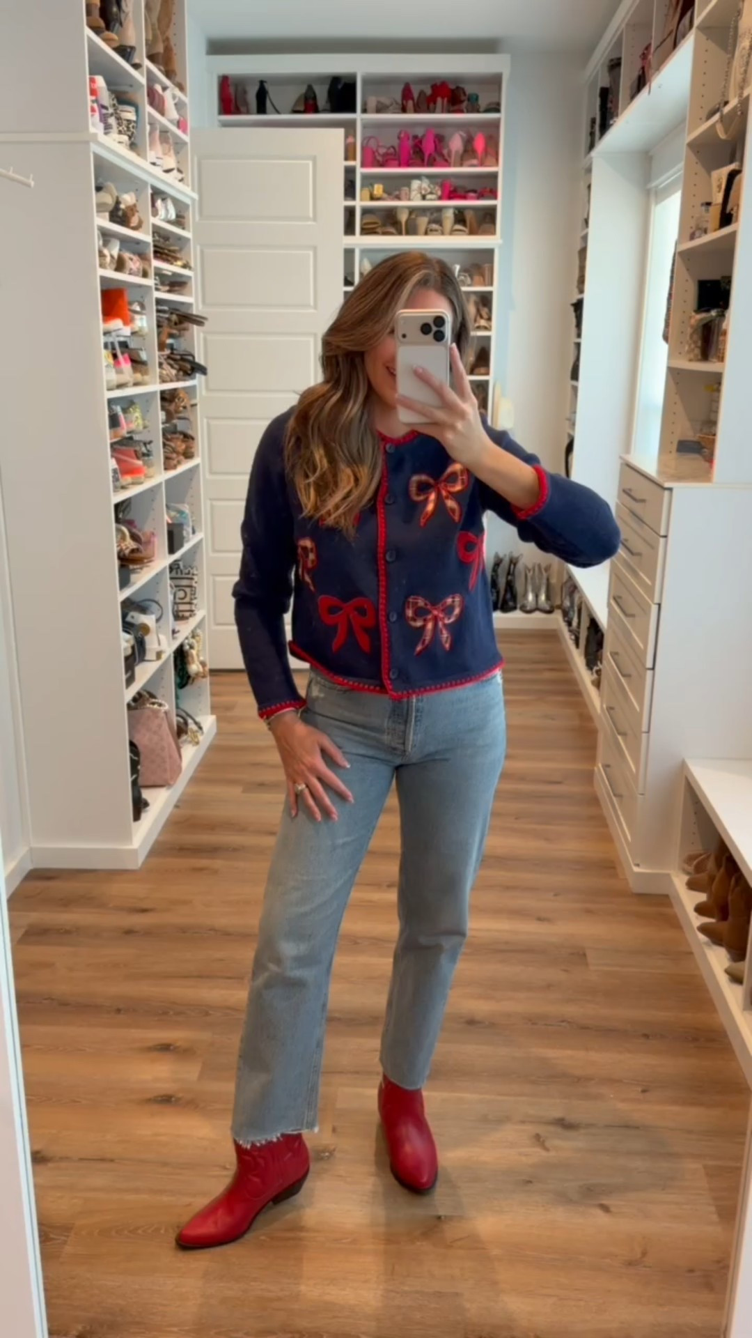 Festive outfits for any holiday occasion. From cozy sweaters to fun, colorful dresses, these Amazon finds make getting dressed the easiest part of the season. 

In a small bow cardigan, size 8 jeans, boots and accessories- fits tts.

Shop dandy, holiday outfit, christmas sweater, christmas party outfit, christmas outfit, fall outfit

#LTKStyleTip #LTKSeasonal #LTKHoliday