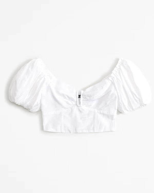 Drama Puff Sleeve Sweetheart Set Top | Abercrombie & Fitch (US)