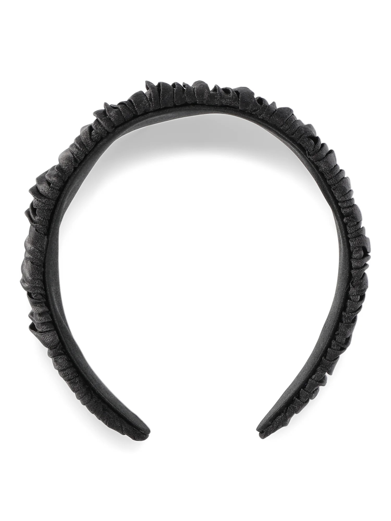Time and Tru Women's Pleated Flat Hair Headband, Black | Walmart (US)