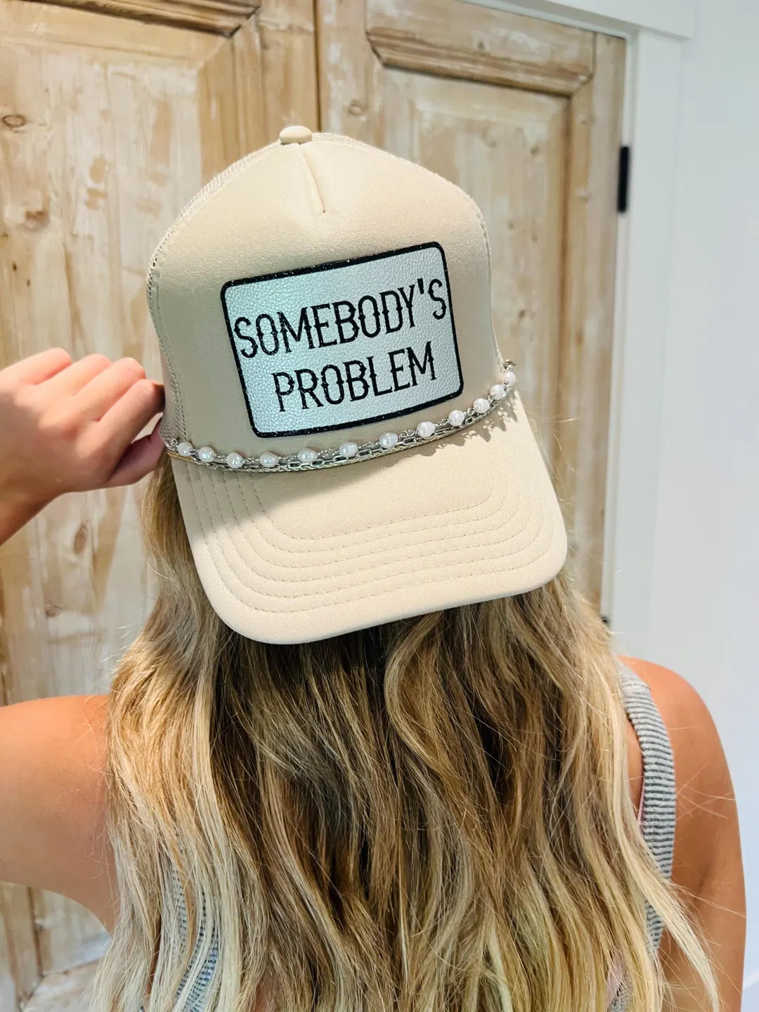Custom Somebody's Problem Trucker Hat: Metallic Patch Country Music Hat | Etsy (Global)