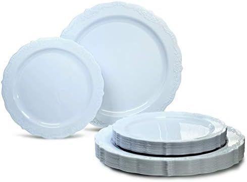 " OCCASIONS" 50 Plates Pack (25 Guests)-Vintage Wedding Party Disposable Plastic Plate Set -25 x ... | Amazon (US)