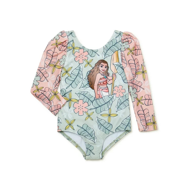Moana Toddler Girl Rashguard Swimwear, One-Piece, Sizes 12M-5T | Walmart (US)