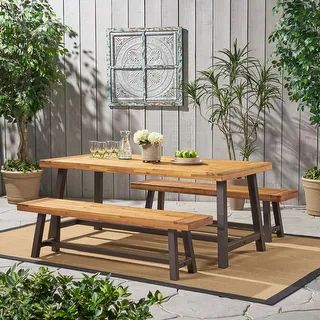 Carlisle Acacia Outdoor 3-piece Dining Set by Christopher Knight Home - On Sale - Overstock - 883... | Bed Bath & Beyond