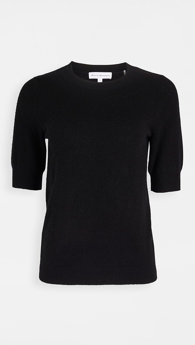 Cashmere Elbow Sleeve Crew Neck Tee | Shopbop