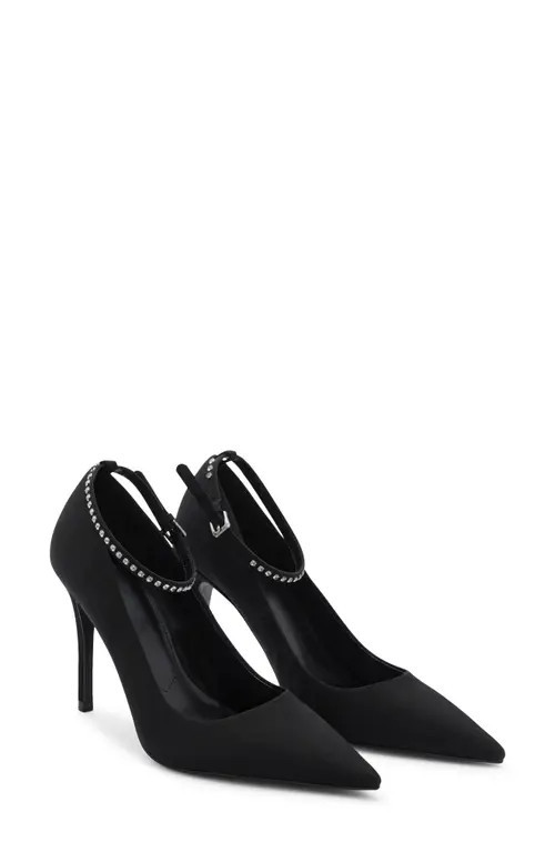 MANGO Ankle Strap Pointed Toe Pump in Black at Nordstrom, Size 7.5Us | Nordstrom