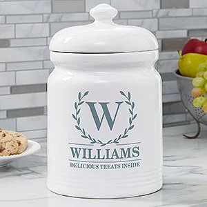 Laurel Wreath Personalized Cookie Jar | Personalization Mall