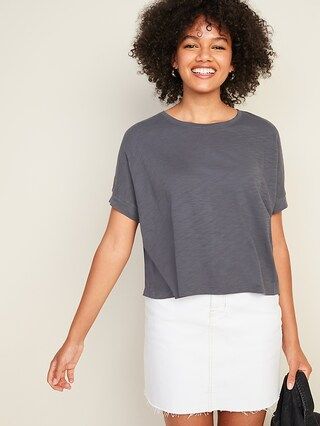 Oversized Slub-Knit Weekend Tee for Women | Old Navy (US)