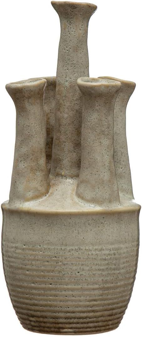 Amazon.com: Creative Co-Op Handmade Stoneware 5 Openings, Reactive Glaze Vase, 1" L x 4" W x 10" ... | Amazon (US)