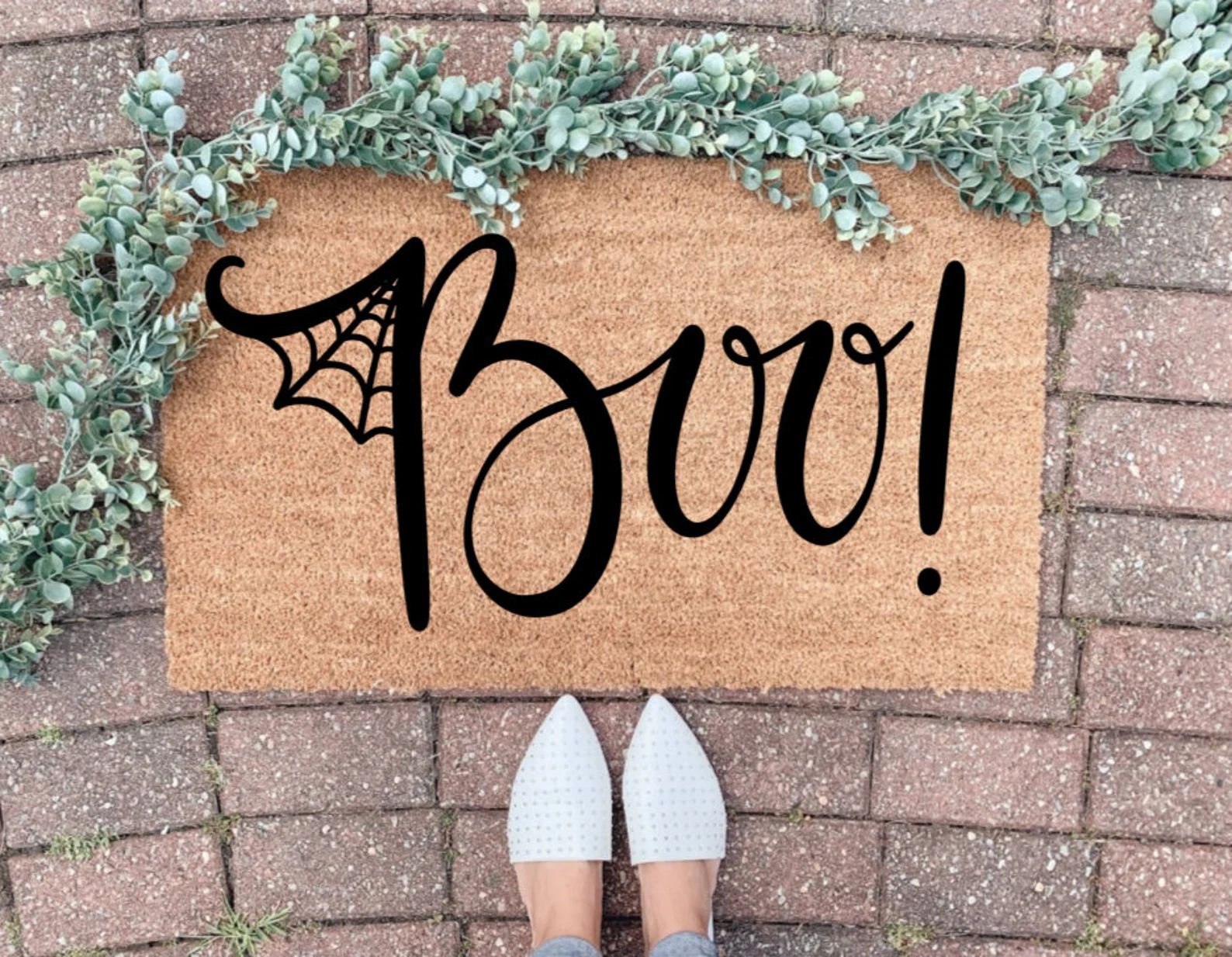 Boo Welcome Mat Fall Decor Doormat Door mat pumpkin | Etsy | Etsy (US)