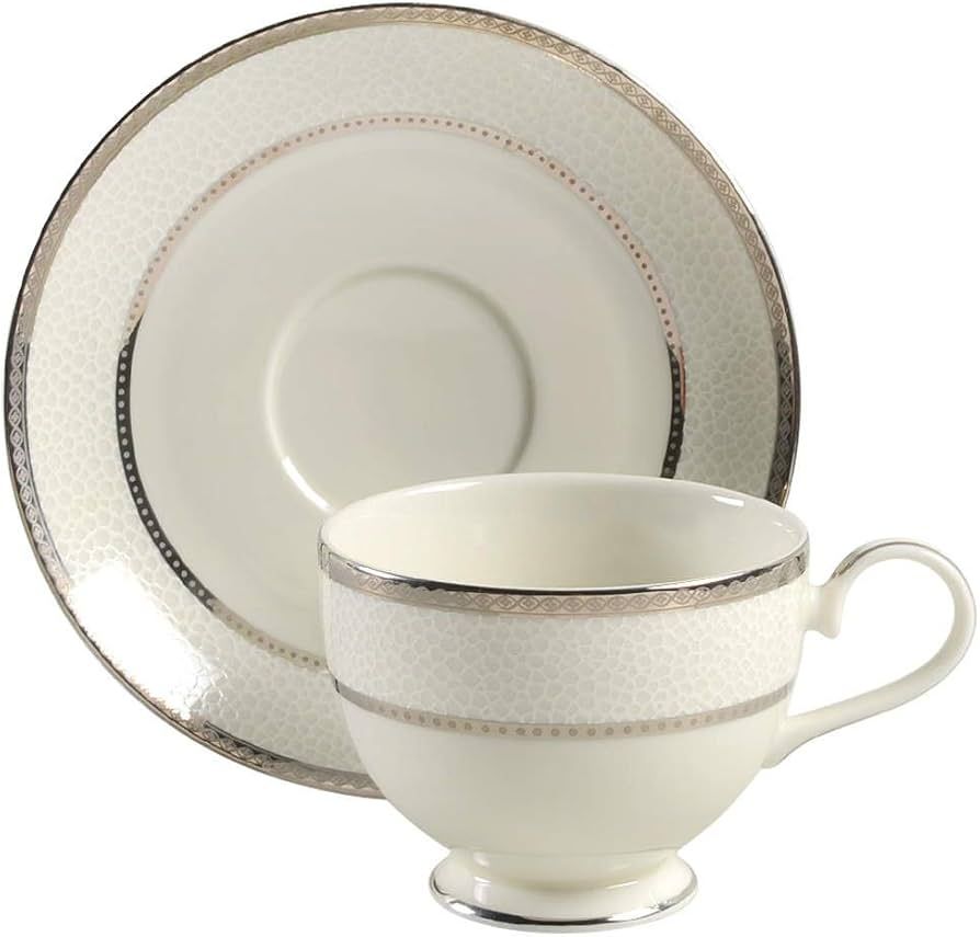 Mikasa Imperial Flair Platinum Footed Cup & Saucer Set | Amazon (US)