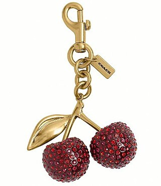 COACH Small Crystal Cherry Charm - Red | Dillard's