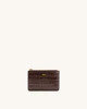 Quinn Zipped Card Holder - Brown Croc | JW PEI US