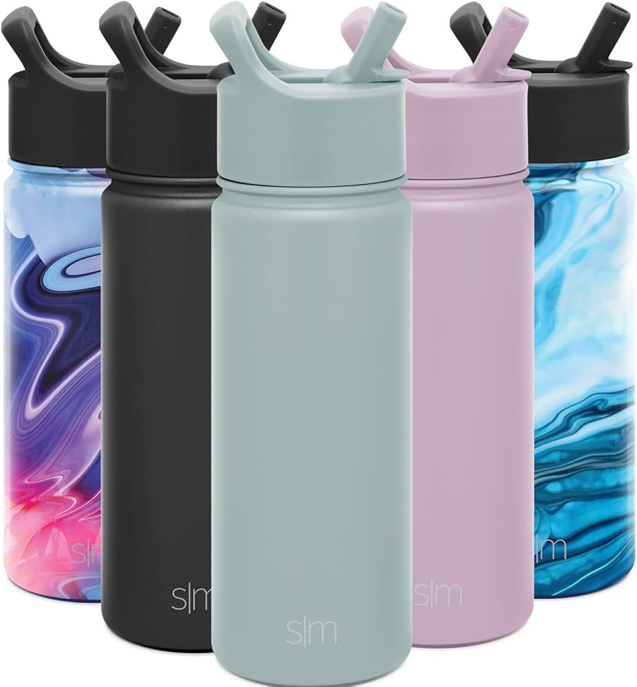 Amazon.com: Simple Modern Kids Water Bottle with Straw Lid Vacuum Insulated Stainless Steel Metal... | Amazon (US)