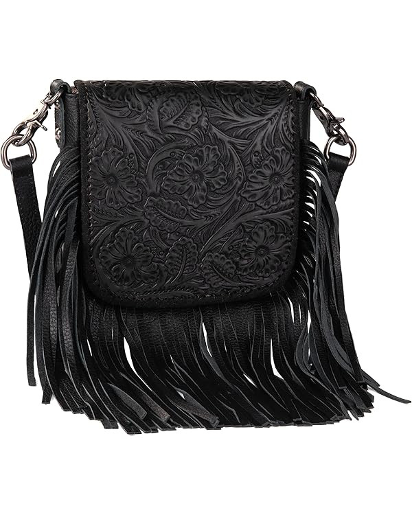 Montana West Crossbody Bag for Women Genuine Leather Western Fringe Purse and Handbag | Amazon (US)