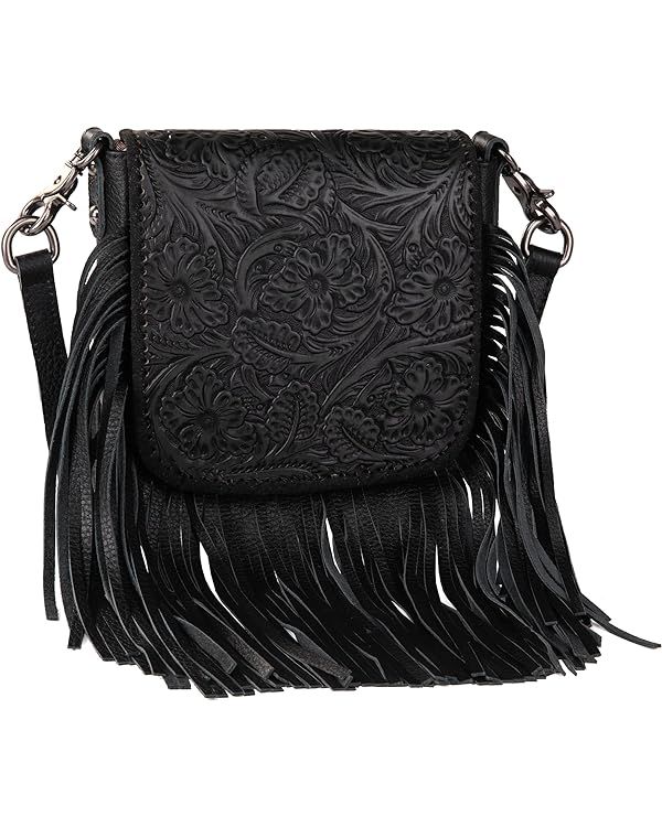 Montana West Crossbody Bag for Women Genuine Leather Western Fringe Purse and Handbag | Amazon (US)