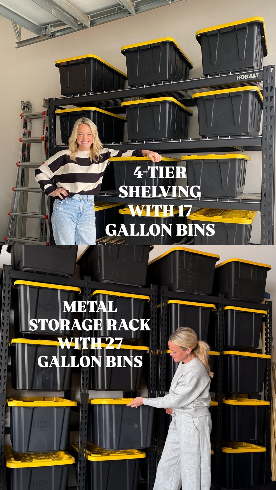 If you are looking to organize your garage, I highly recommend these two storage solutions. The four tier shelving unit holds 15 of the 17 gallon bins.  The metal storage racks hold 10 of the 27 gallon bins  

Organize , organization, garage, new year, resolution, home organization, organized home, garage organization, holiday storage, holiday decor, Christmas decor, Halloween decor, seasonal decor

#LTKSeasonal #LTKHome #LTKdayinmylife
