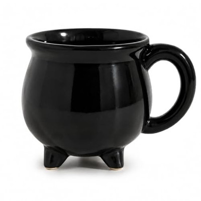 12 oz Black Cauldron Mug Halloween Witch Gothic Ceramic Tea Coffee Cup Gift